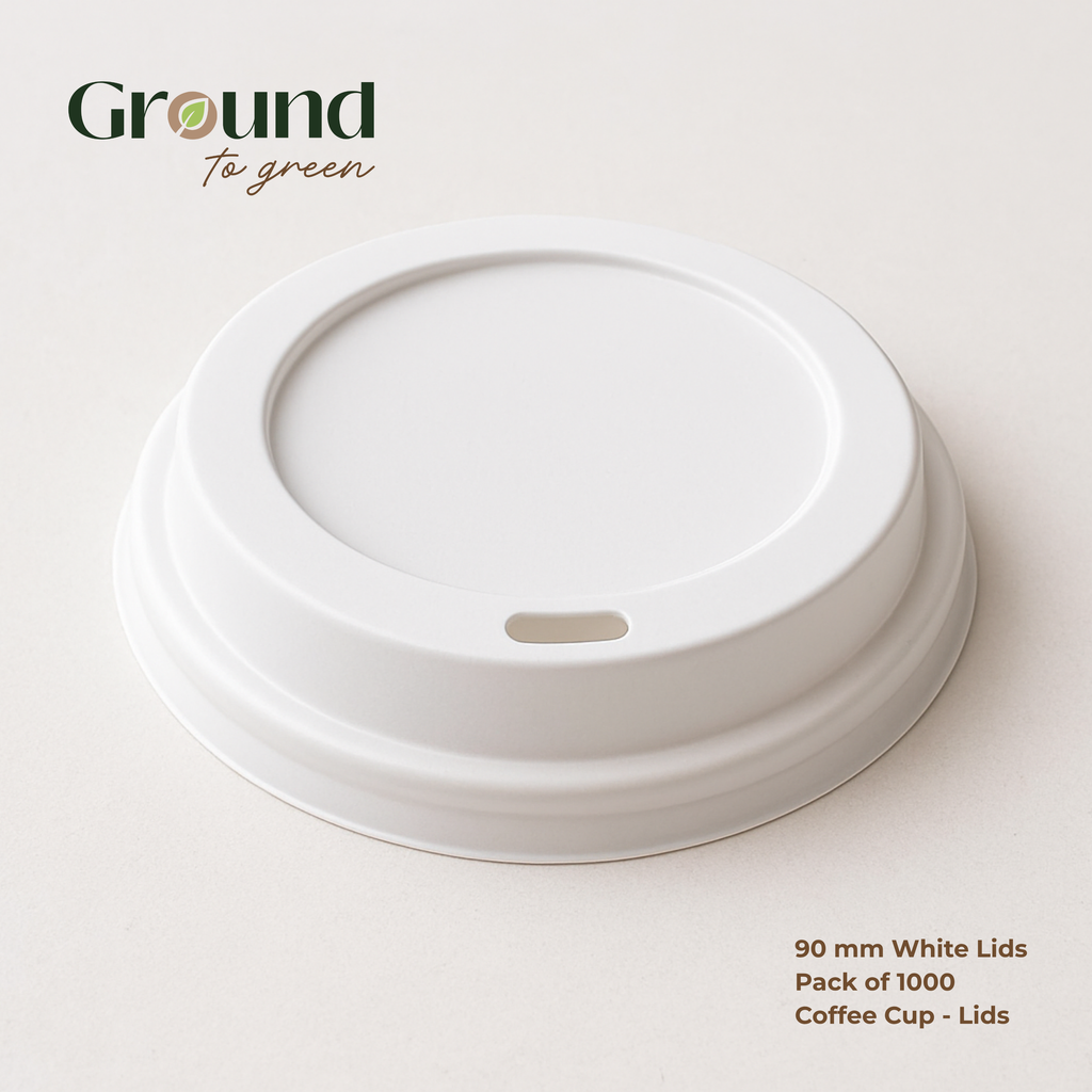 90mm White Lids (compactible with 12oz and 16oz Cups)